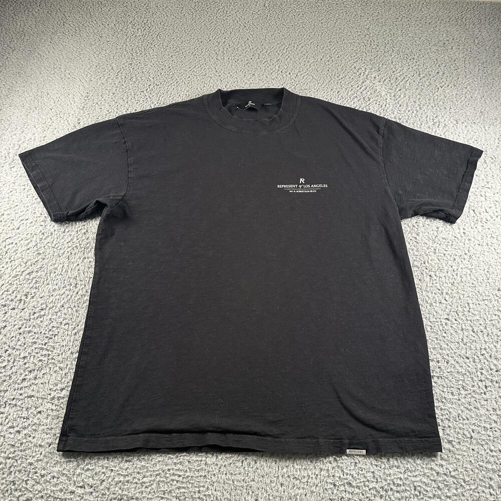 Represent Shirt Mens M Black Los Angeles Logo Back Print Cotton Tee Streetwear
